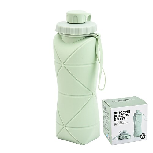 faltbare Silikon-Wasserflasche – auslaufsicher, BPA-frei lebensmittelecht - perfekt zum Wandern reisen Image