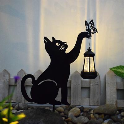 Solar Garden Lights Outdoor – Sun Moon Flame LED Solar Lights, Retro Iron Landscape Lawn Lamps for Walkway, Yard and Patio Decoration