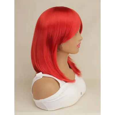 Anime Cosplay Costume Cute Halloween Party Anime Wigs Short Straight Party Red Pink Bob Wigs Women