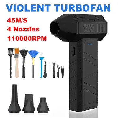 X3 Mini Violent Fan 110000RPM Electric Air Duster With 4 Nozzles Super Turbo Jet Fan Air Blower Car