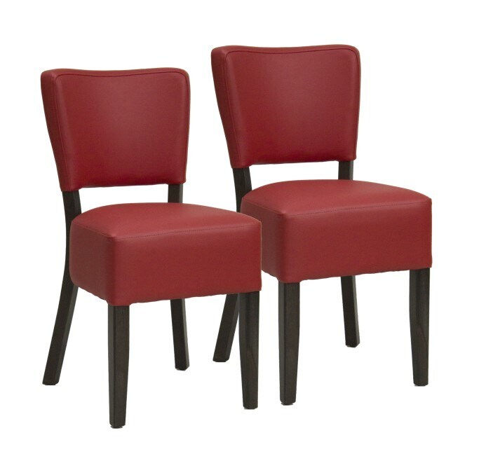 METRO PROFESSIONAL Gepolsterter Restaurantstuhl Jack 2er Set, Buchenholz/Kunstleder, rot Image