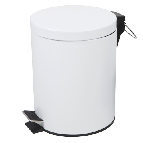 Lex Tretmülleimer Abfallbehälter Mülleimer 5L Edelstahl weiß Treteimer Kosmetikeimer : Weiss Image