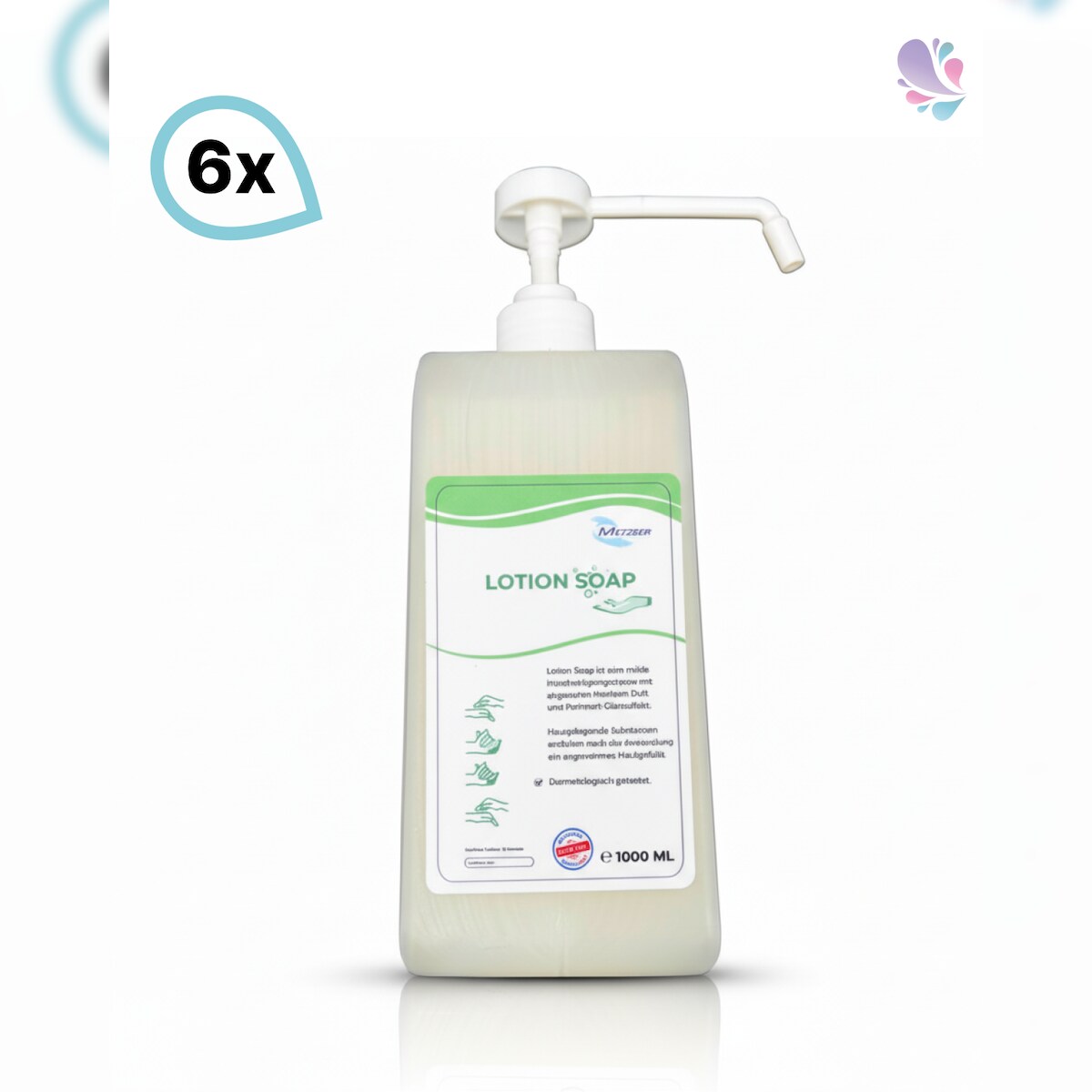 Blanc HYGIENIC Lotion Cremeseife SET, Qualitäts- Handreinigungsseife, Flüssigseife dermatologisch getestet, 6x Flasche 1.000ml je SET Image