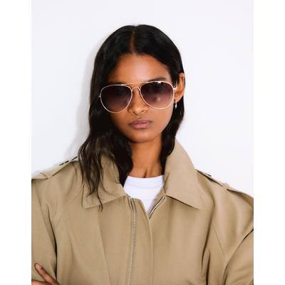 Bershka Aviator Sunglasses Women Camel