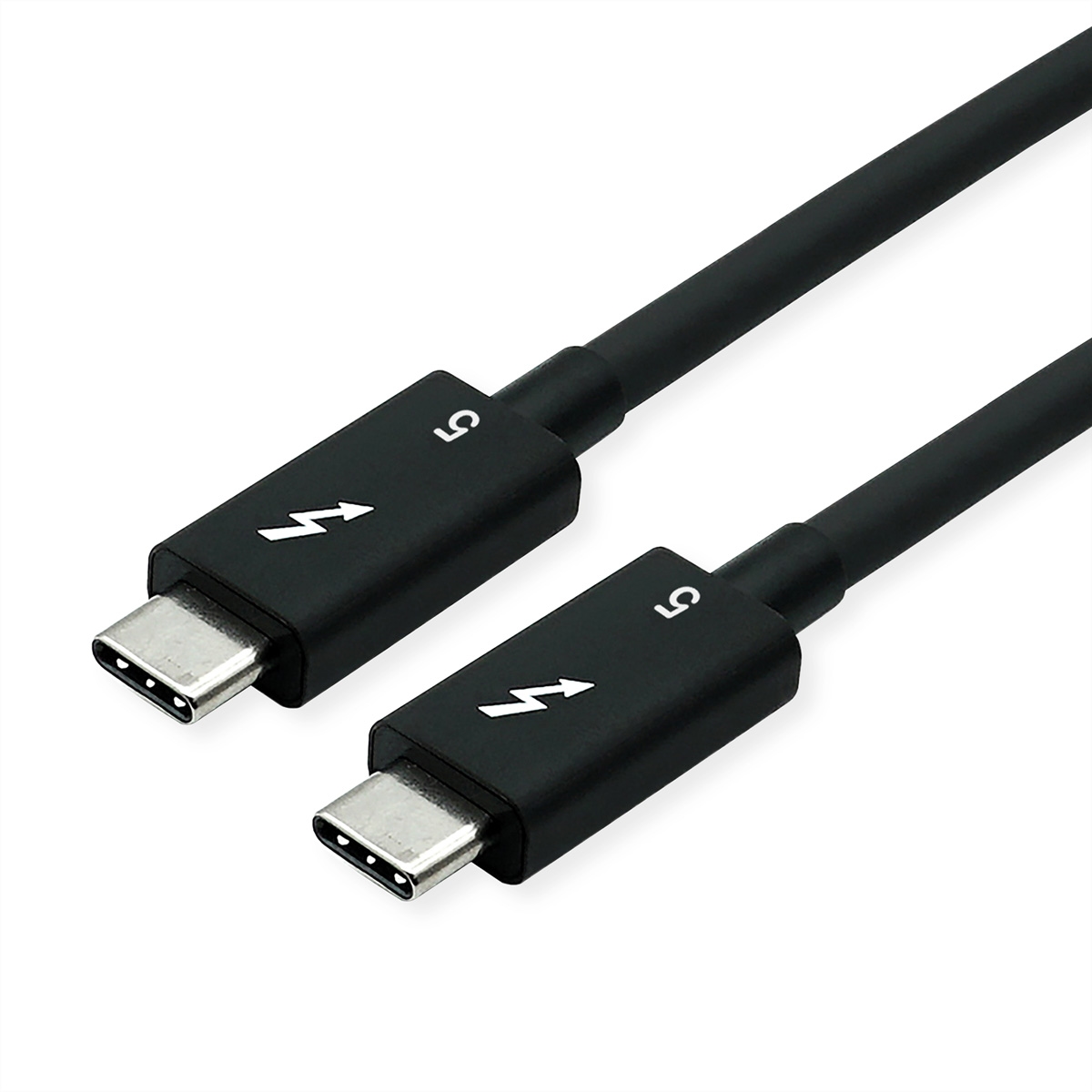 ROLINE Thunderbolt™ 5 Kabel, C-C, ST/ST, 8K UHD-2, 80Gbit/s, 240W, passiv, schwarz, 0,5 m Image