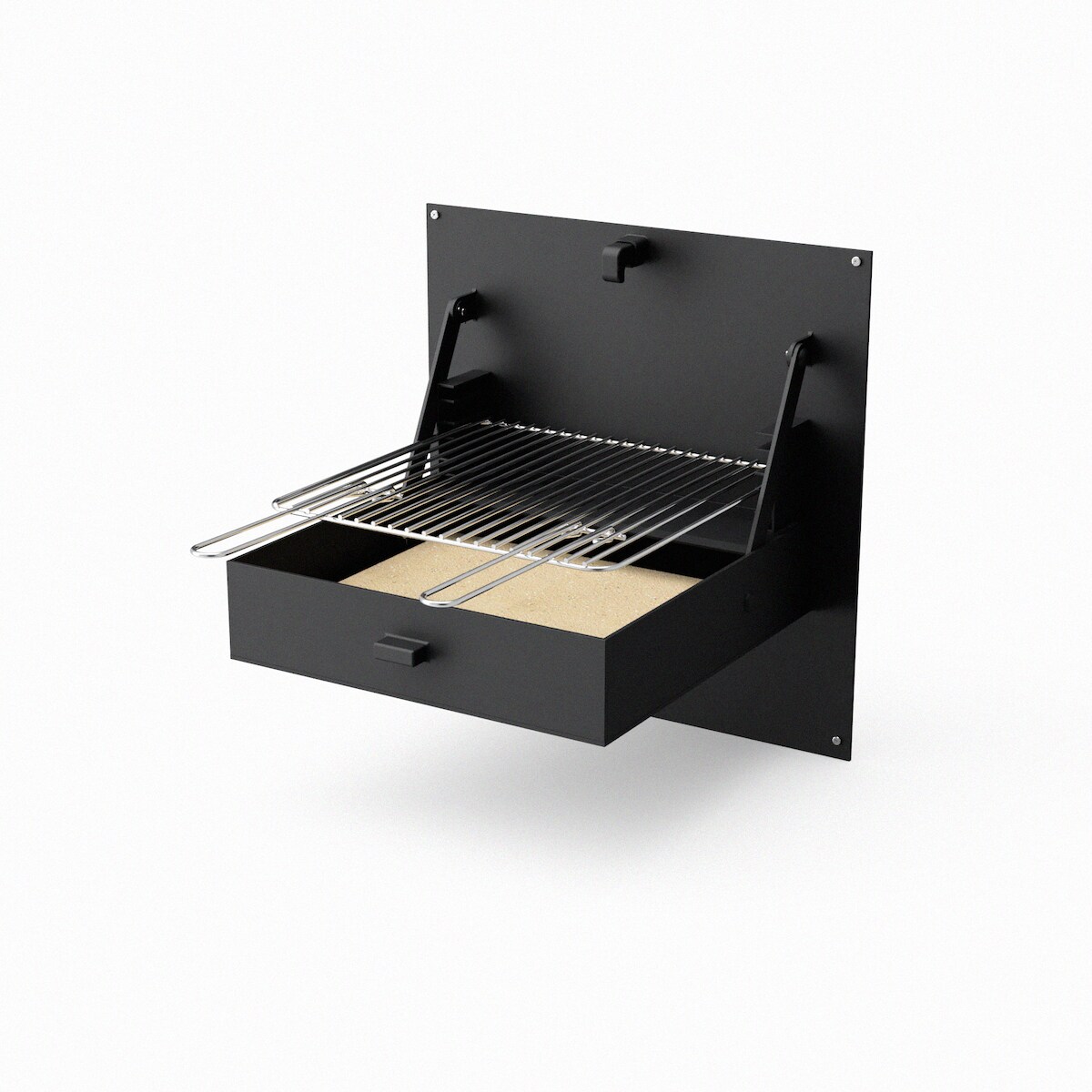 MAESTRO FERRETERO MF - iBBQ Wandgrill für Holz und Holzkohle (Schwarz - 58,5 x 57 x 11 cm) REF: 4200 Image