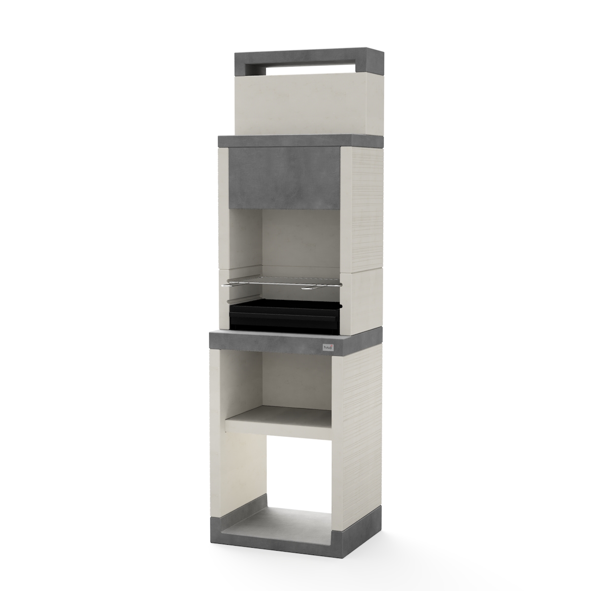 MAESTRO FERRETERO MF - Holzkohlegrill Modell PLAN 0 MAX (Grau/Weiß - 59 x 47 x 203 cm) REF: T00875 Image