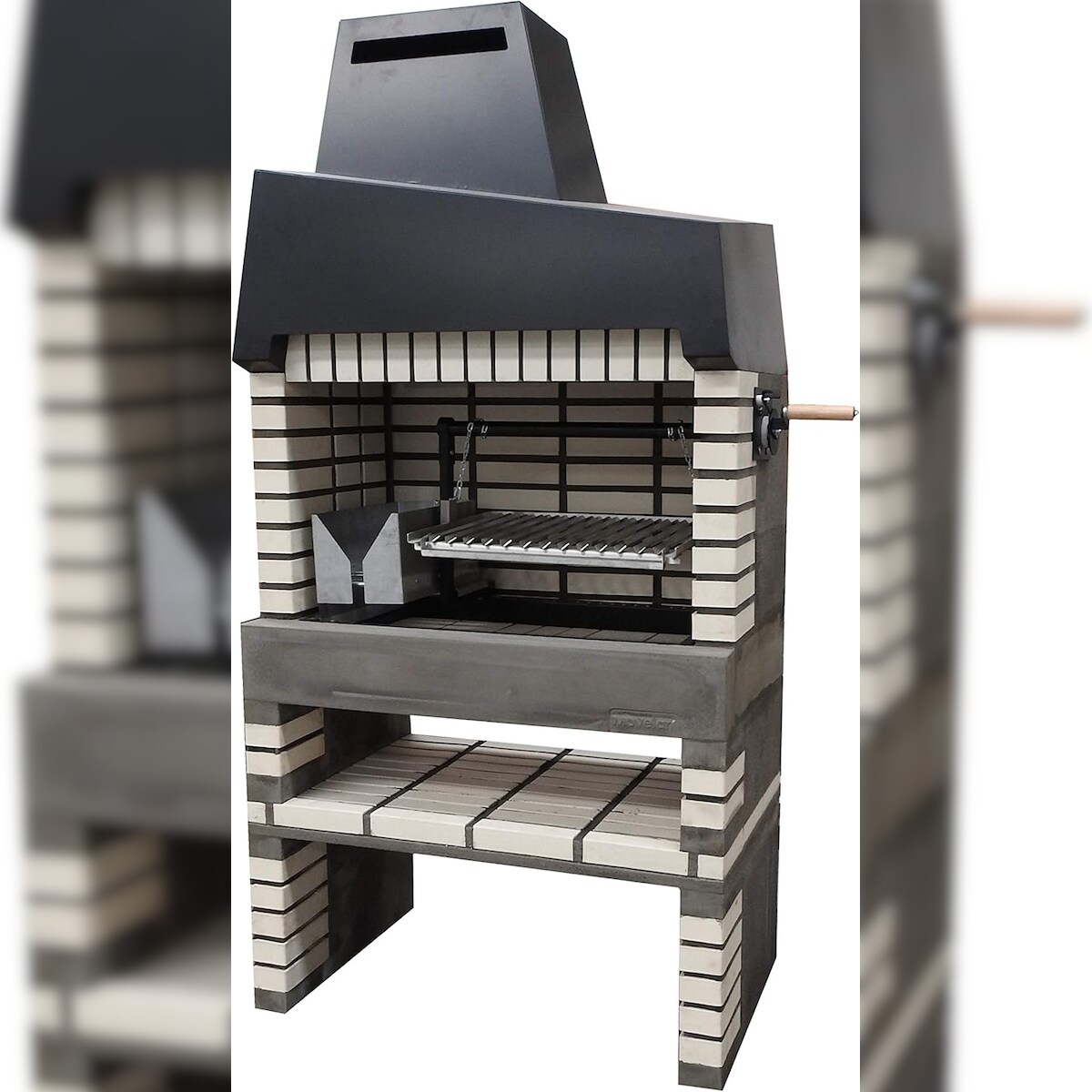 MAESTRO FERRETERO MF - Grillkamin Modell California Plus XL (Grau Beige - 110 x 64 x 225 cm) REF: M00061 - Für den Außenbereich Image