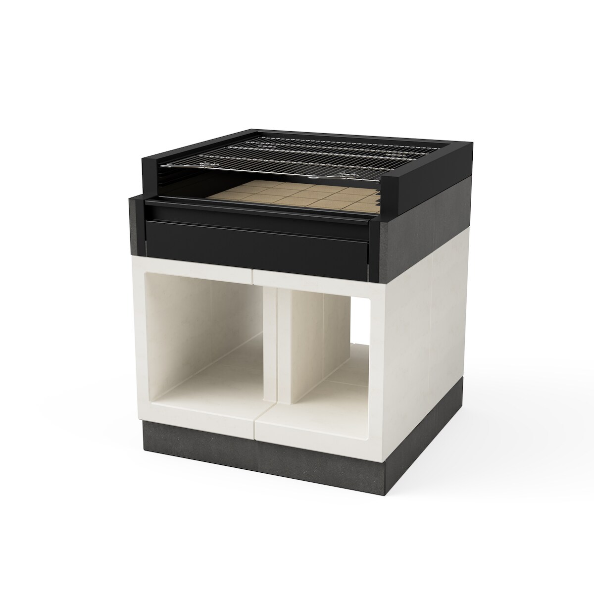 MAESTRO FERRETERO MF - Eingebauter Grill für Holz und Holzkohle, Modell KITAWAY GRILL La Valenciana (Grau/Weiß - 100 x 100 x 113,5 cm) REF: T01097 Image