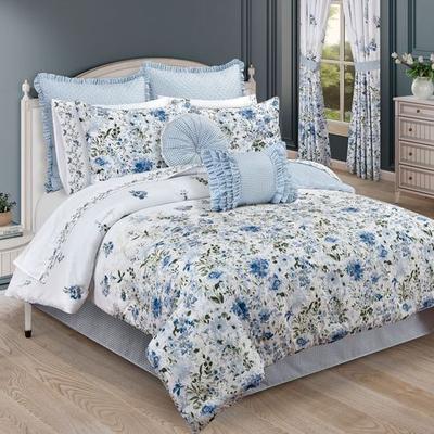 Kourtney Comforter Set Blue, California King, Blue