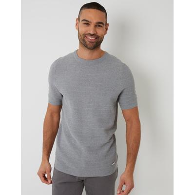 Threadbare Men's Grey Marl Textured Knitted T-Shirt