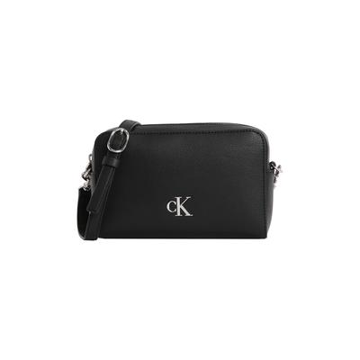 Mini Bag CALVIN KLEIN JEANS "MINIMAL MONOGRAM CAMERA BAG 20", Damen, Gr. B/H/T: 5,5cm x 20cm x 13cm, schwarz, Lederimitat, Taschen, Damen Schultertasche klein, Umhängetasche mit abnehmbarem Gurt Image