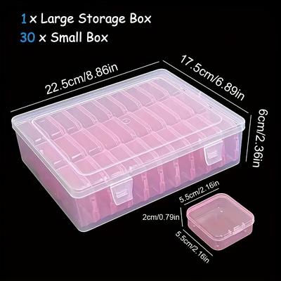 TEMU 45 Compartment Clear Plastic Organizer With Small Storage Box - Solution For Beads, Jewelry And Small Items Bead Organizer Jewelry Organization Storage