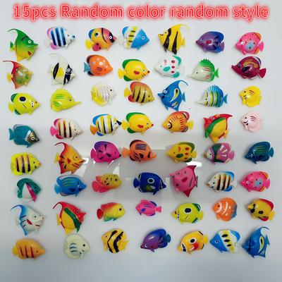 TEMU 15pcs Of Decorations, Floating Artificial Fish Statues, Realistic Activities Fish Ornaments, For Aquarium, Bathroom Toys, Playground, Commercial Space, Home And Garden And Many Other ! !