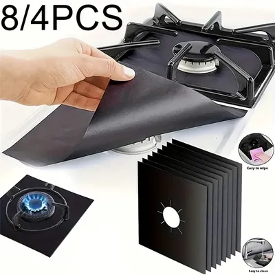 4/8PCS Stove Protector Cover Liner Gas Stove Protector Gas Stove Stovetop Burner Protector Kitchen