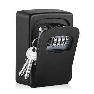 Wall Mounted Key Organizer Lock Box 4Digit Password Security Lock Key Storage Waterproof Storage Box for Home Office Key Storage