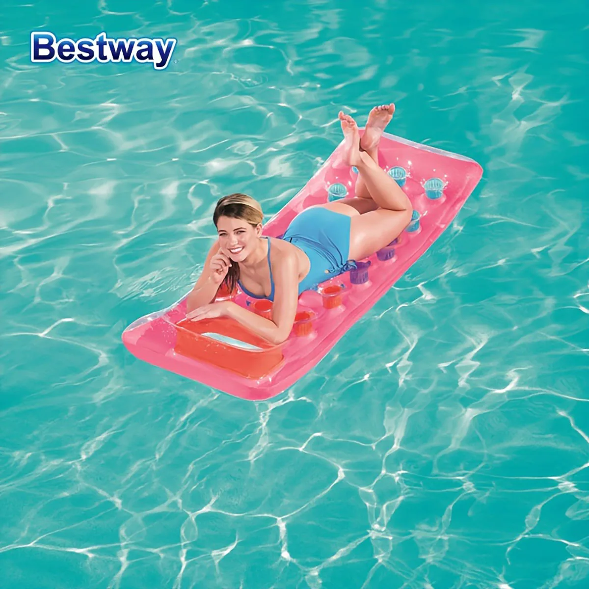 Bestway 188 dreifarbiges Sonnenbad schwimmende Liege, x 71cm PVC Wasser schwimmende Hängematte, schwimmende Liege Wassers ofa Strand