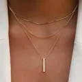 Collane in oro a strati per donna Collana placcata in oro/argento Collana con barra a T Collana con catena a forma di serpente Collana con catena a graffetta
