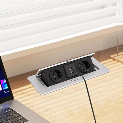Gojoy - Versenkbare Einbau Steckdose 2 Fach mit 2 usb Küche pop-up faltbare Steckdose Image