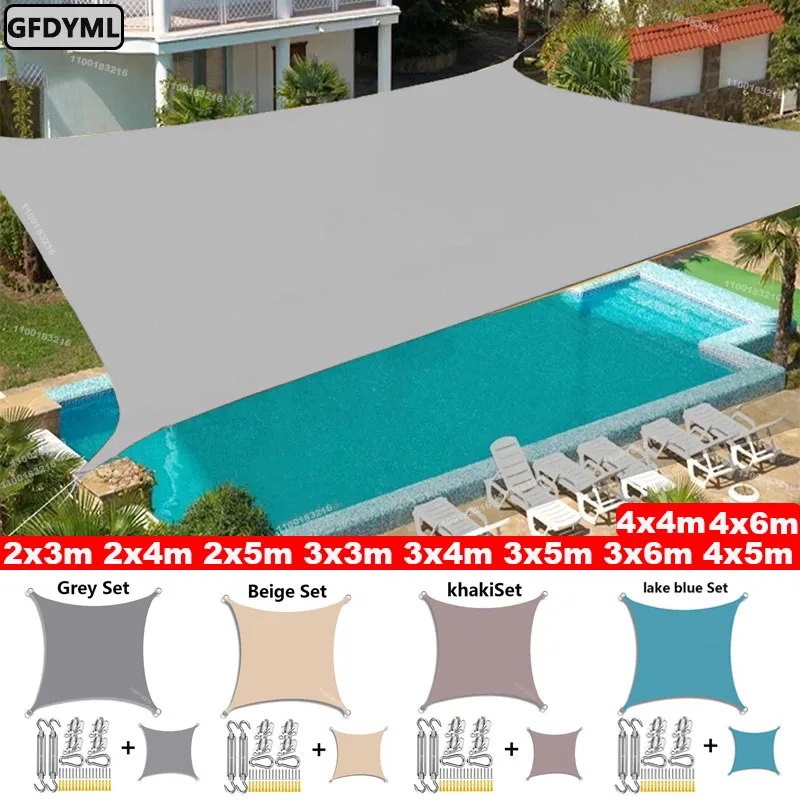 Voile d'ombrage, abri de jardin étanche, auvent de protection solaire à blocage UV à 95%, auvent pour patio, jardin, cour, arrière-cour, piscine de camping