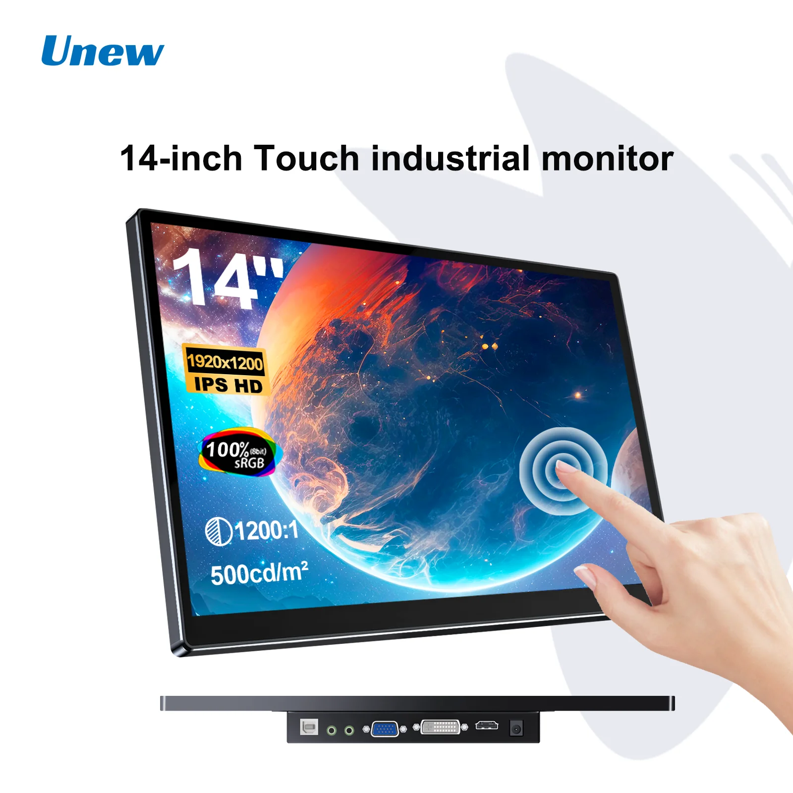 Unew 14 pouces 1920x1200 moniteur tactile 500cd 16:10 60Hz IPS moniteur Portable deuxième écran pour ordinateur Portable commutateur Xbox VESA 75*75mm