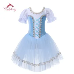 Robe tutu de ballet en velours doré pour filles, manches bouffantes, jupe longue, costume de performance de danse, tenue professionnelle pour enfants, nouveau, 2025