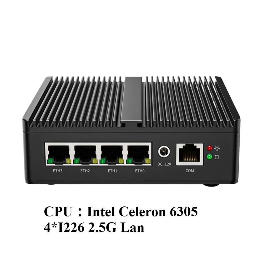 Mini PC industriel Intel Celeron 6305/Pentium J5005, routeur souple 4xIntel I226V 2.5G LAN DDR4 NVME SSD, appareil pare-feu PfSense
