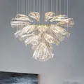 Lustre LED en cristal de luxe moderne, salon, restaurant, hôtel, corrigé par la lampe à suspension en verre de villa, or, argent, ludéviation, décor lumineux