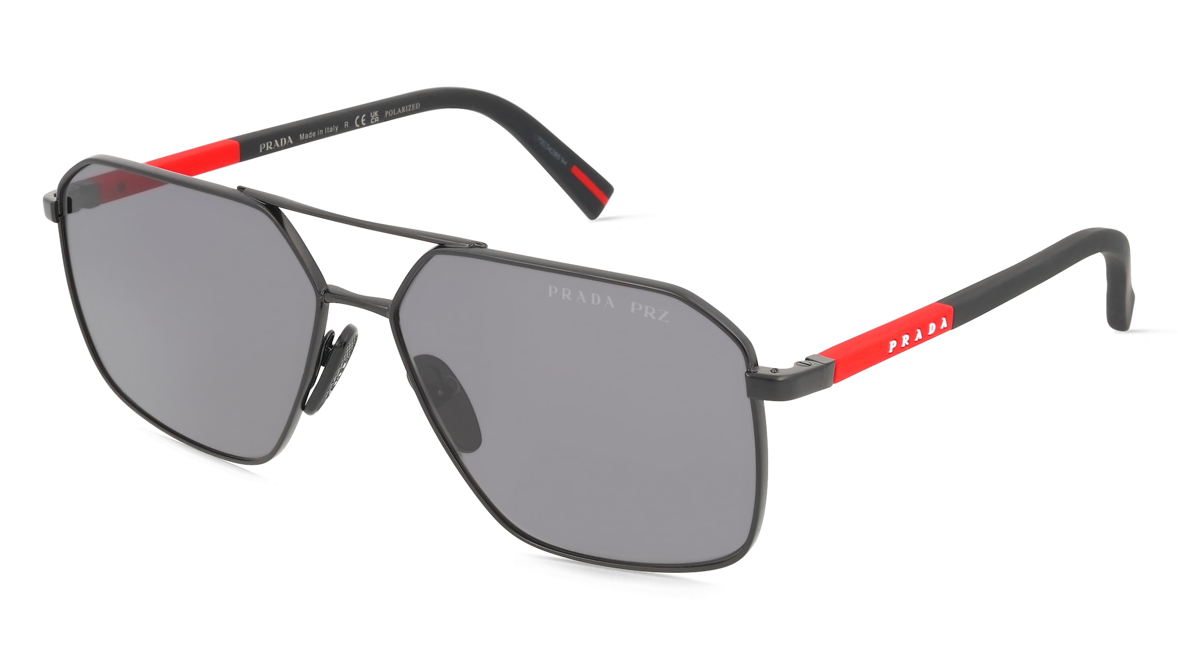 Prada Linea Rossa PSA50S Herren-Sonnenbrille Vollrand Quadratisch Metall-Gestell, schwarz