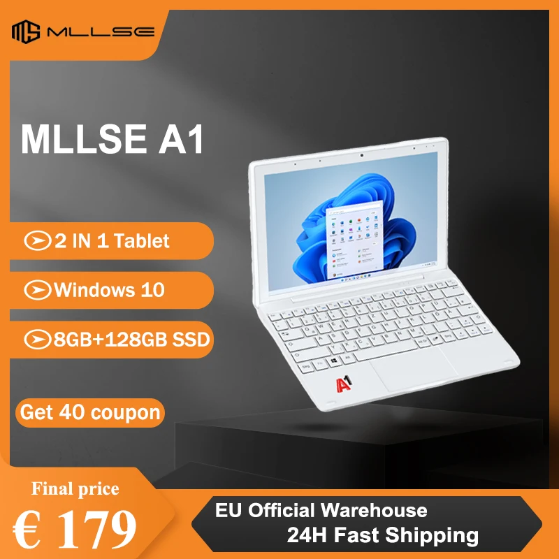MLLSE-Tablette PC 2 en 1, Windows 10, Intel N5030, 8 Go DDR4, 128 Go SSD, écran IPS 10.1 ", clavier Mini Portable, standardisé, A1