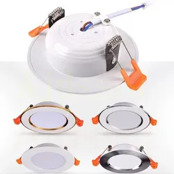 LED Downlight 220V Spot trois couleurs gradation 5W 7W 9W 12W 15W encastré dans le plafond LED Downlight lumière froide lampe blanche chaude