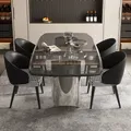 Chaises de table à manger ovales en verre, tables de cuisine modernes, centre de restaurant, design italien, meubles de luxe