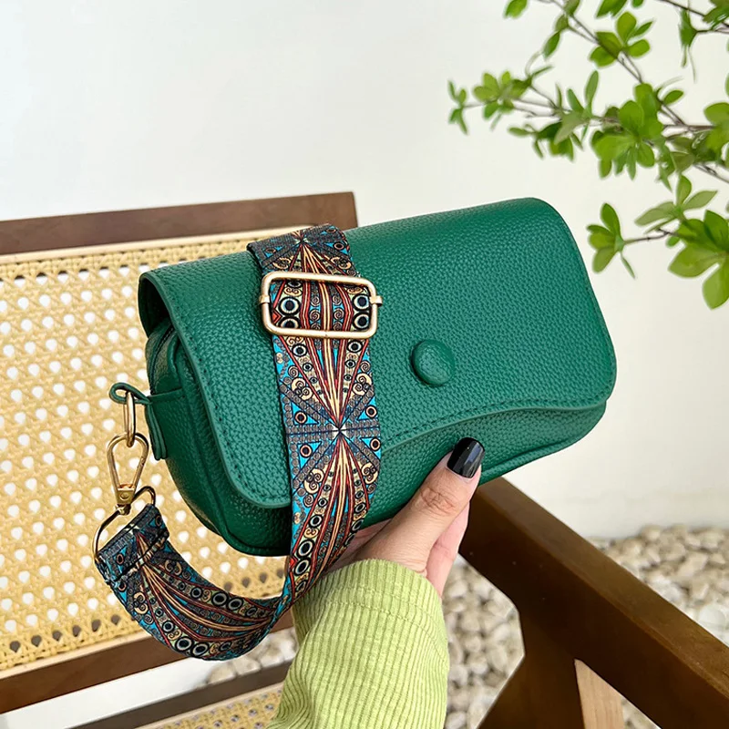 Sacs à bandoulière confortables à large sangle en cuir PU, sac à bandoulière à rabat décontracté pour femmes pour cadeaux, petits sacs à main et bourses de créateurs