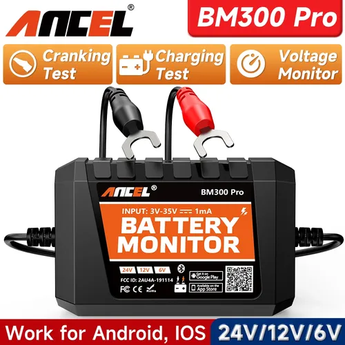 2025 nouveau moniteur de batterie ANCEL BM300 Pro 24V testeur de batterie 12V SOH SOC analyseur de