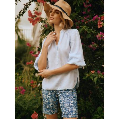 J.McLaughlin Women's Masie Shorts in Mini Floral Trace Navy/Off White, Size 12 | Nylon/Spandex