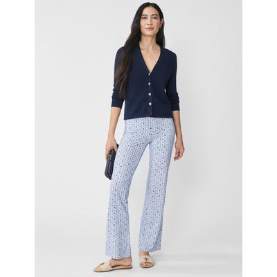 J.McLaughlin Women's Carmel Pants in Mini Ink Pop Navy/Light Blue, Size XS | Nylon/Spandex/Catalina Cloth