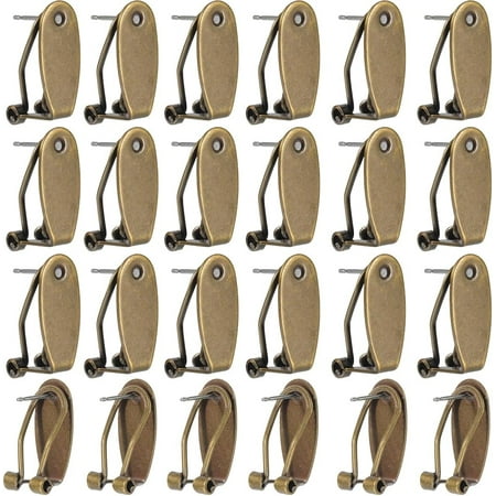 1 Box 30Pcs Fingernail Earring Post Backs Clip Earring Base Small Brass French Blank Tray Antique Bronze Studs Earring Converter Findings for Jewelry Making Earrings Supplies DIY Crafting