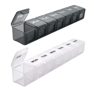 Portable Small Pill Box Cases Large Grids 7 Days Weekly Organizer Pills Box for Tablets Vitamins