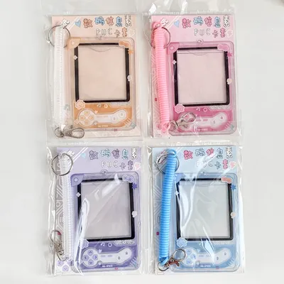 Photo Card Holder Badge Holders,3 Inch Photocards Holder Id Card Holder Photocard Keychain Protective Sleeves