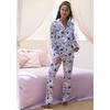 Pyjama S.OLIVER, Damen, Gr. 32/34, bunt (blau, rosa, mint, geblümt), Single Jersey, Obermaterial: 50% Baumwolle, 50% Viskose, geblümt, casual, klassisch lang, V-Ausschnitt, Langarm eingesetzt, Homewear-Sets, im klassischen Stil