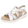 Riemchensandale REMONTE "Elisabeth Hurley-Collection", Damen, Gr. 41, gold (goldfarben, weiß, silberfarben), Leder, casual, Schuhe, Keilabsatz, Sommerschuh, Sandalette mit Kreuzbandage