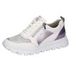Plateausneaker WALDLÄUFER "H-AJALA", Damen, Gr. 5 (38), weiß (weiß kombiniert), Nappaleder, Lackleder, Textil, kontrastfarbene Details, sportlich, Schuhe, Halbschuh, Schnürschuh, Freizeitschuh mit Kontrastbesätzen, Weite H