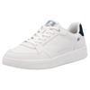 Sneaker RIEKER SPORT, Herren, Gr. 47, bunt (weiß, dunkelblau), Leder, kontrastfarbene Details, casual, Schuhe, Schnürschuh, Freizeitsneaker, Halbschuh mit dezenter Perforation