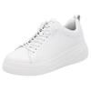 Plateausneaker RIEKER SPORT, Damen, Gr. 43, weiß, Leder, unifarben, sportlich, Schuhe, Freizeitschuh, Halbschuh, Schnürschuh mit Schaftrandpolsterung