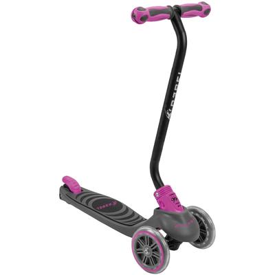 Dreiradscooter REBEL "Kickboard City Scooter RIDER", schwarz (grau, pink, schwarz), ScooterB:11cm L:52,5cm, transparent, B:11cm L:52,5cm
