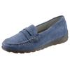 Mokassin WALDLÄUFER "H-LUCY", Damen, Gr. 5 (38), blau (jeansblau), Veloursleder, sportlich, Schuhe, Slipper, Freizeitschuh, Halbschuh mit typischer Rahmennaht, H-Weite
