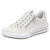 Slip-On Sneaker RIEKER, Damen, Gr. 37, silber (sanftes weiß, silberfarben), Leder, Lederimitat, sportlich, Schuhe, Slipper, Schlupfschuh, Halbschuh, Freizeitschuh in schmaler Form, Topseller