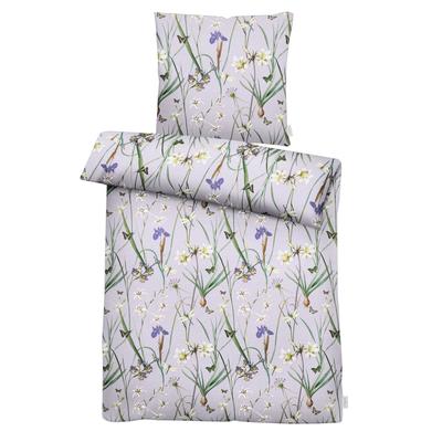 Bettwäsche APELT "Milly Gots", lila (mauve), B/L: 135cm x 200cm, , Satin (Bio-Baumwolle), B/L: 80cm x 80cm, Satin (Bio-Baumwolle), Obermaterial: 100% Baumwolle, Bettwäsche, modisches Blumenallover Image