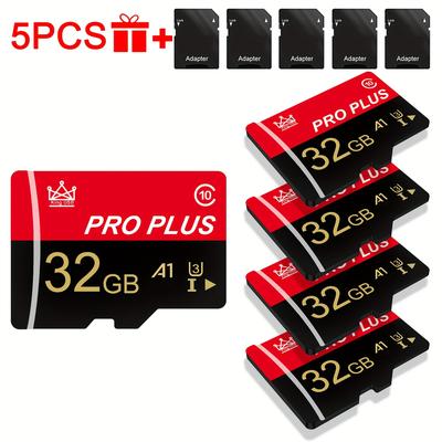 TEMU Bliksem Card - 128gb 64gb 32gb 16gb With Adapters, Tf Cards With For Smartphones, Cameras, Gaming Consoles, Car Audio, Dash Cams And Sound Boxes - Authentic Capacity, And Data Storage (5 Pack) Image