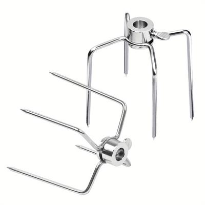 TEMU A Pair Of Stainless Steel Barbecue Meat Skewers, Suitable For Grilling Chicken, Grilling Rack, Grilling Fork, Barbecue Skewers Clip Image